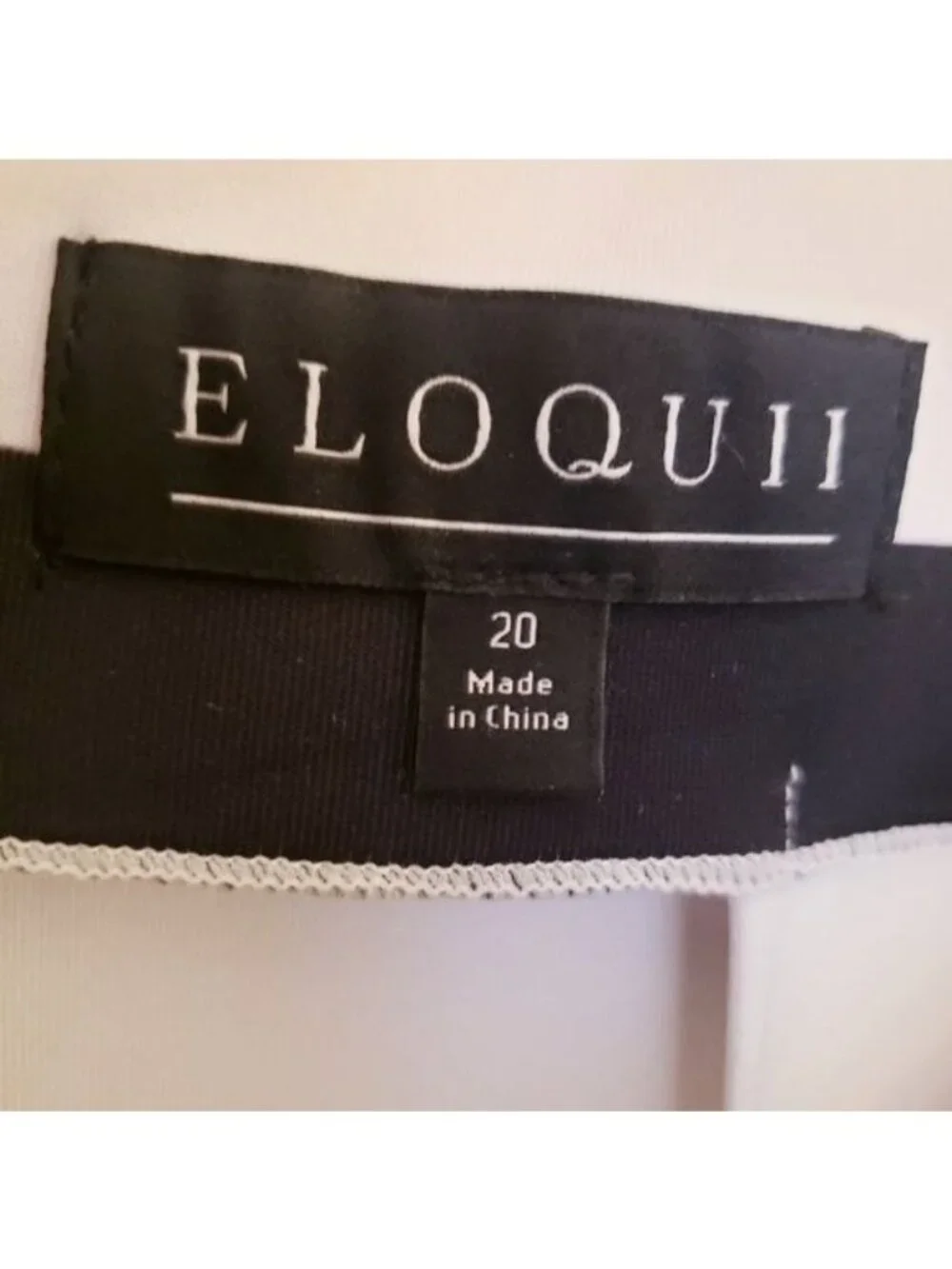 Eloquii Striped Peplum Hem Black and White Knee Length Skirt Size 20 EUC